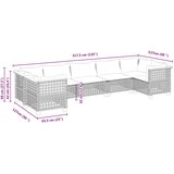  7-dijelni set vrtnih sofa od poliratana s jastucima crni Crna 63.5 x 63.5 x 62 cm | Shoptok.si