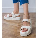 D/CEO White platform sandals with Velcro straps Areka | Shoptok.si