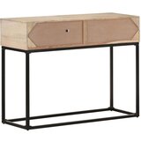 vidaXL Konzolna mizica 100x35x76 cm trden mangov les in naravni trst | Shoptok.si