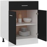 vidaXL Spodnja omarica s predalom črna 60x46x81,5 cm iverna plošča, (20622959) | Shoptok.si