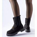 Gemre Black insulated ankle boots with a buckle Overlook | shoptok.hr