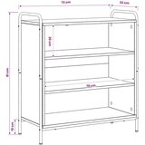  Kreveta Crni hrast 97 x 33 x 81 cm Konstruirano drvo - Crni hrast s 2 police 73 x 33 x 81 cm | shoptok.hr