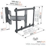 Vogels TVM 5445 Crna nosilec za TV na steno 32-65", zasuk 180°, Vesa 400x400, najvec 35kg | Shoptok.si