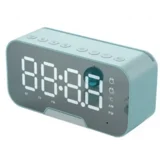 Digitalna ura z budilko, kozmetičnim ogledalom, Bluetooth zvočnikom in termometrom - mint