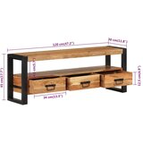 TV ormarić 120 x 30 x 45 cm od masivnog bagremovog drva | shoptok.hr