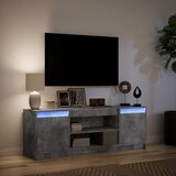 TV ormarić s LED svjetlima boja betona 139,5x34x50 cm drveni | shoptok.hr