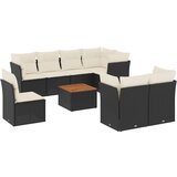 vidaXL 9-dijelni set vrtnih sofa s jastucima crni od poliratana | shoptok.hr