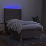  Box spring s madracem LED smeđesivi 90x200 cm tkanina | shoptok.hr