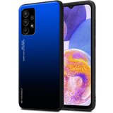 Cadorabo Ohišje je združljivo z Samsung Galaxy A23 4G / 5G in modra - črna - Dvobarvni zaščitni pokrov iz silikona TPU in hrbtna stran iz kaljenega stekla, (20859840) | Shoptok.si
