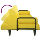  Kauč na razvlačenje s naslonima za ruke svjetložuti od tkanine | shoptok.hr