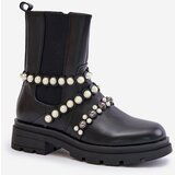 Kesi Women's Ankle Boots with Decorative Straps - Black Sintitia | Shoptok.si