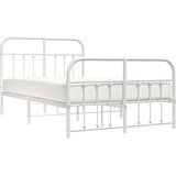 vidaXL Metalni okvir kreveta uzglavlje i podnožje bijeli 120x190 cm | shoptok.hr