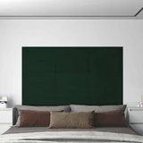  Stenski paneli 12 kosov temno zeleni 60x15 cm žamet 1,08 m²