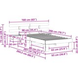  Krevetna konstrukcija Bijelo 90 x 200 cm Čvrsta borova drva | shoptok.hr