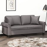  The Living Store Kavč dvosed z okrasnimi blazinami siv 140 cm umetno usnje - Kavč Dvosed, (21494461) | Shoptok.si