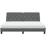 vidaXL Postelja z vzmetnico temno siva 180x200 cm blago | Shoptok.si