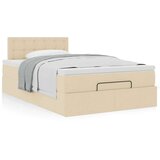 vidaXL Otomanski okvir kreveta s madracem krem 120x200cm od tkanine | shoptok.hr