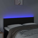 vidaXL LED uzglavlje crno 144 x 5 x 78/88 cm od umjetne kože | shoptok.hr