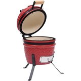  2-u-1 roštilj s pušnicom Kamado keramički 56 cm crveni | Eponuda.com