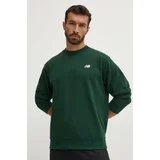 New Balance Pulover moški, zelena barva, MT41507NWG