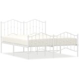  The Living Store Kovinski posteljni okvir z vzglavjem in vznožjem bel 140x200 cm - Posteljni Okvir, (21448870) | Shoptok.si