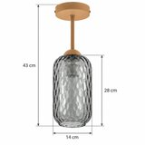 Brilagi LED prislonjeni plafonski luster R GLASS 1xE27/60W/230V prečnik 14 cm bež/dimno siva | Eponuda.com