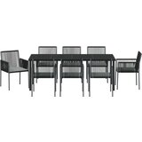  Vrtni set za objed 9 pcs Crna PE ratan | Eponuda.com