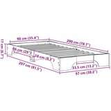  Krevetna konstrukcija Vosak smeđa 90 x 200 cm | shoptok.hr