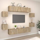  8-dijelni set TV ormarića boja hrasta sonome konstruirano drvo | shoptok.hr