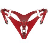 Obsessive Inferno - otvorene podesive tanga u kožnom izgledu (crvena) | shoptok.hr