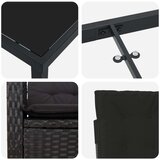  9-dijelni Vrtni Set s Jastucima Crni Poliratan | shoptok.hr