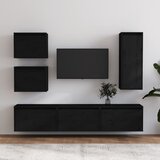 TV ormarići 6 kom crni od masivne borovine | shoptok.hr