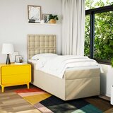  Okvir kreveta s oprugama i madrac krem 80x200 cm od tkanine | shoptok.hr