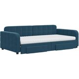  Dnevni krevet na razvlačenje s ladicama plavi 100x200 cm baršun | shoptok.hr