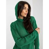 Fashion Hunters Green openwork summer sweater with hood Cene