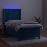  box spring s madracem LED tamnoplavi 90x200 cm baršun | shoptok.hr