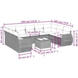 vidaXL 10-dijelni set vrtnih sofa od poliratana s jastucima smeđi | shoptok.hr
