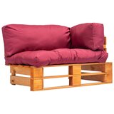  Vrtna sofa od paleta od borovine s crvenim jastucima Cijene