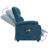 vidaXL Električni masažni naslonjač plava baršunasti | shoptok.hr