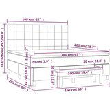  Box spring postelja z vzmetnico svetlo siva 160x200 cm žamet, (20791545) | Shoptok.si