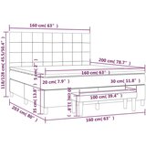  Box spring s madracem svjetlosiva 160x200 cm tkanina | shoptok.hr