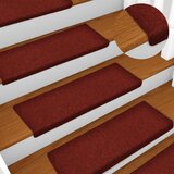  Prostirke za stepenice, samoljepljive, 15 kom, 65x21x4 cm, bordo crvene, pravokutni rub | shoptok.hr