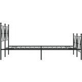 Metalni okvir kreveta uzglavlje i podnožje crni 120x190 cm | shoptok.hr