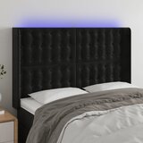 The Living Store led posteljno vzglavje črno 147x16x118/128 cm žamet - led vzglavje, (21495432) | Shoptok.si