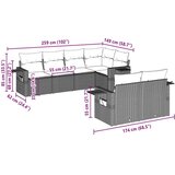  7-dijelni set vrtnih sofa svjetlosivi od poliratana | shoptok.hr