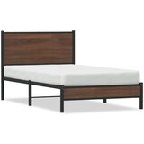 vidaXL Kovinski posteljni okvir z vzglavjem rjavi hrast 100x200 cm Cene