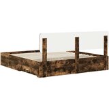  Konstrukcija postelje z vzglavjem Dimljeni oreh 200 x 200 cm, (5000102641) | Shoptok.si