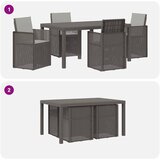  Vrtni set za objed 5 kom. Svjetlosiva PP | shoptok.hr