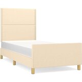  Okvir za krevet s uzglavljem krem 90x200 cm od tkanine | shoptok.hr
