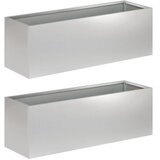  Vrtna saksija 2 kom. Srebrna 40 x 20 x 20 cm Pocinčani čelik - Pocinčani čelik 40 x 20 x 20 cm 2 | shoptok.hr
